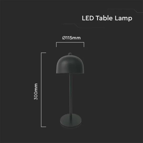 LED Stmievateľná dobíjacia stolná lampa LED/1W/5V 3000-6000K 1800 mAh čierna