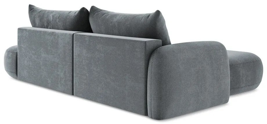 Sivomodrá rozkladacia rohová pohovka (ľavý roh/s leňoškou) Hale – Makamii