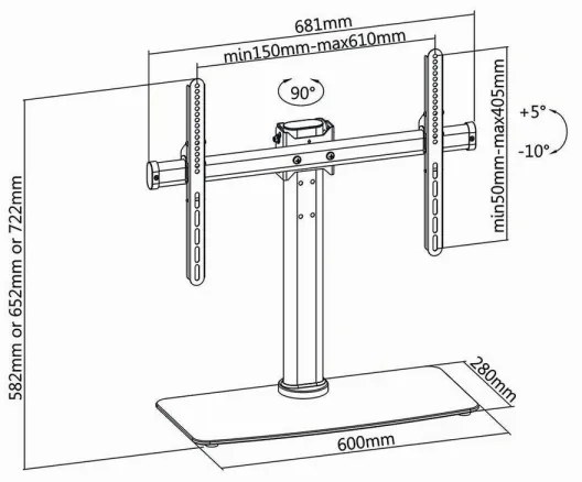 Nedis TVSM2330BK − Full Motion Stojan pre TV 32-65/3 výškové polohy