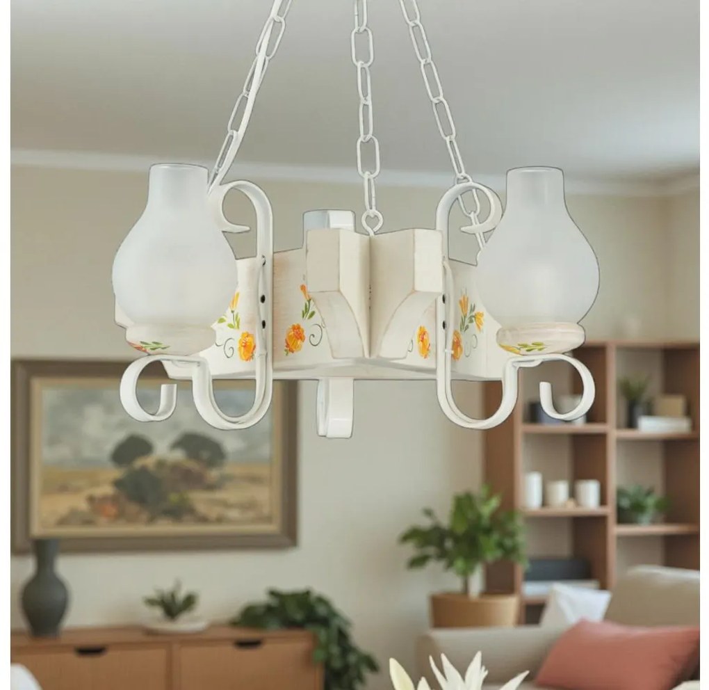 Brilagi - Luster na reťazi QUEEN 3xE14/40W/230V buk/krémová