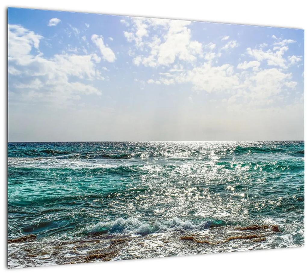 Sklenený obraz morskej hladiny (70x50 cm)