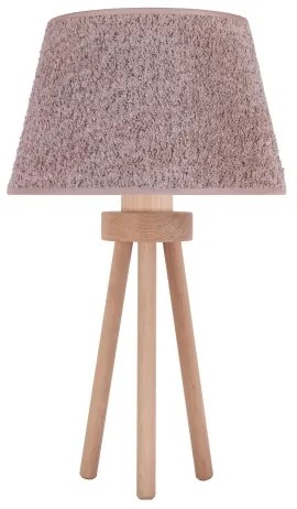 Duolla - Stolná lampa BOUCLE 1xE27/15W/230V pr. 28 cm hnedá/drevo