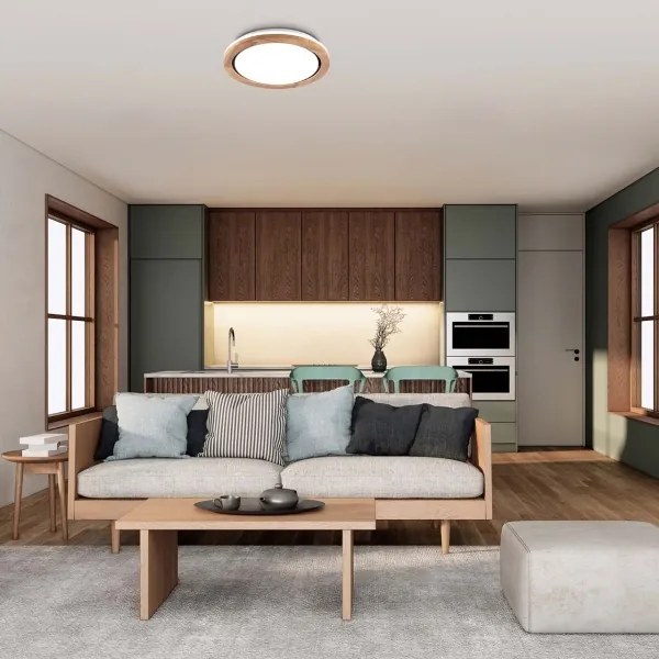 LED Kúpeľňové stropné svietidlo LED/24W/230V pr. 39 cm IP44 dub