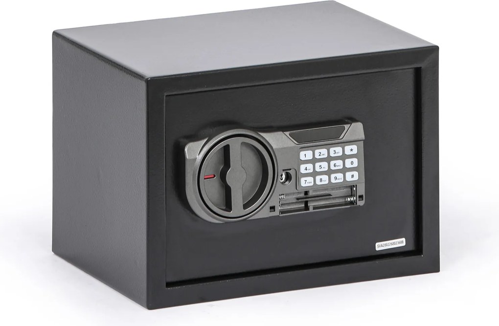 Nábytkový sejf s elektronickým zámkom a LCD displejom, 250 x 350 x 250 mm