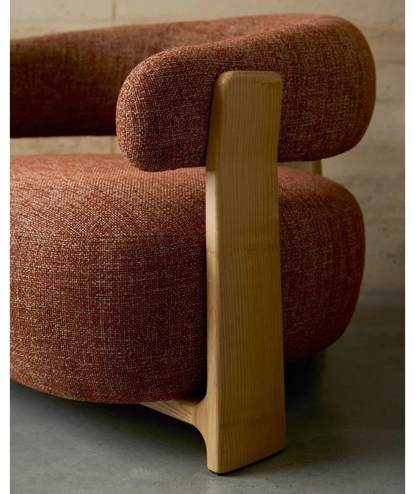 Ženilkové kreslo v terakotovej farbe Granite – Kave Home