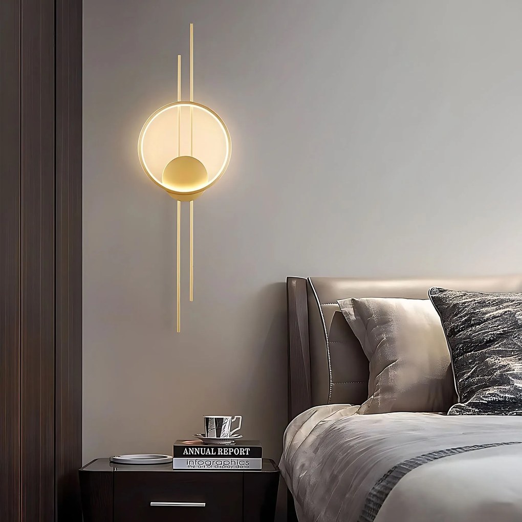 Toolight Toolight, LED nástenné svietidlo 10W, 4000K, 500lm, APP1781-W, zlatá matná, OSW-06352