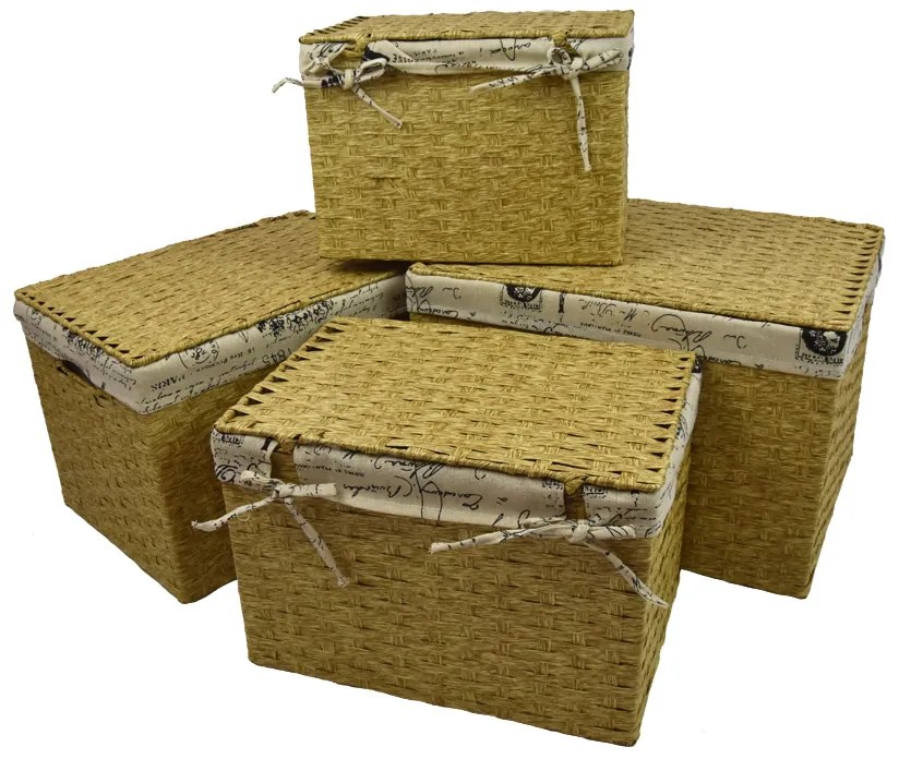 Vyšší úložný box melírovaný s látkou paris Rozmery (cm): 41x30, v.27