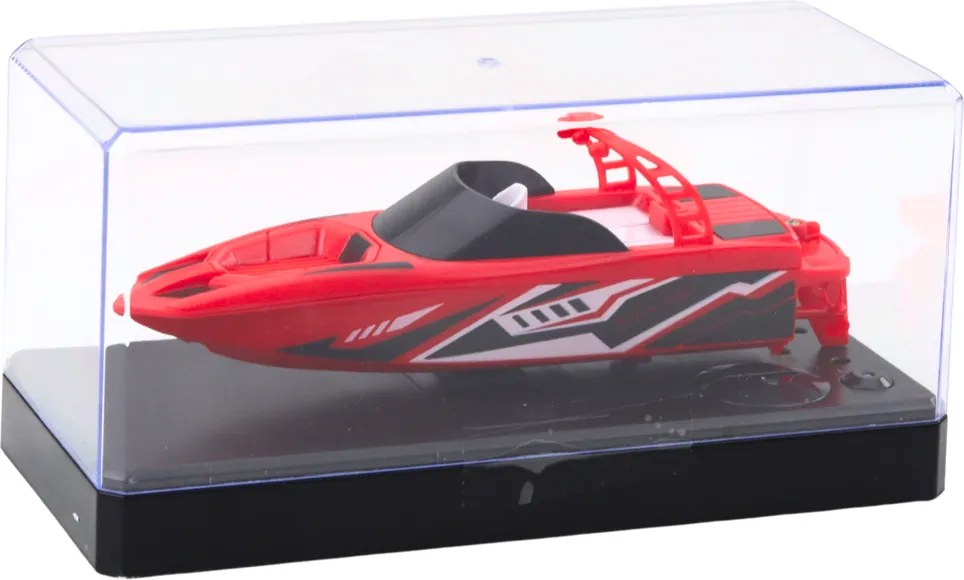 LEAN Toys RC rýchlostný čln na diaľkové ovládanie bielo-červený 15 cm