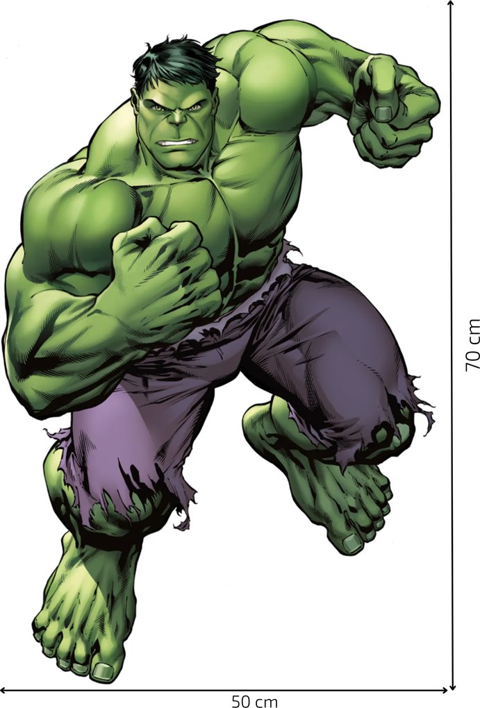50x70cm Hulk - textilná nálepka na stenu