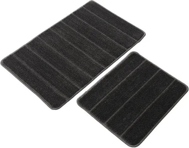 Antracitové kúpeľňové predložky v súprave 2 ks 50x80 cm Yeni Cizgli – Foutastic