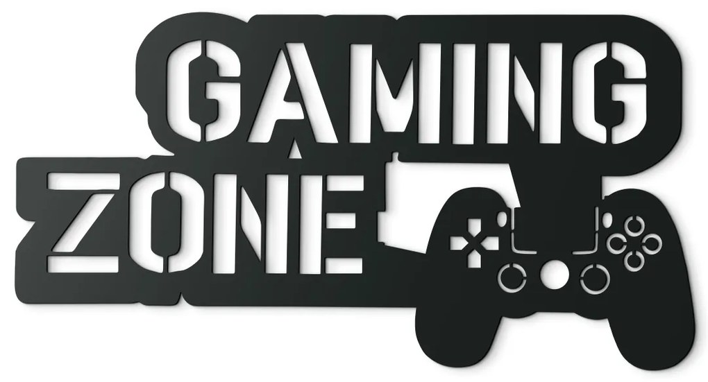 drevko Detská nálepka na stenu Gaming zone Rozmer obrazu: 23,5 x 44,5 cm, Farba dekorácie: Čierna