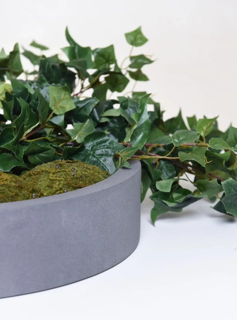 Miska na dekorácie CIRCULO, sklolaminát, Ø 40 cm, sivá