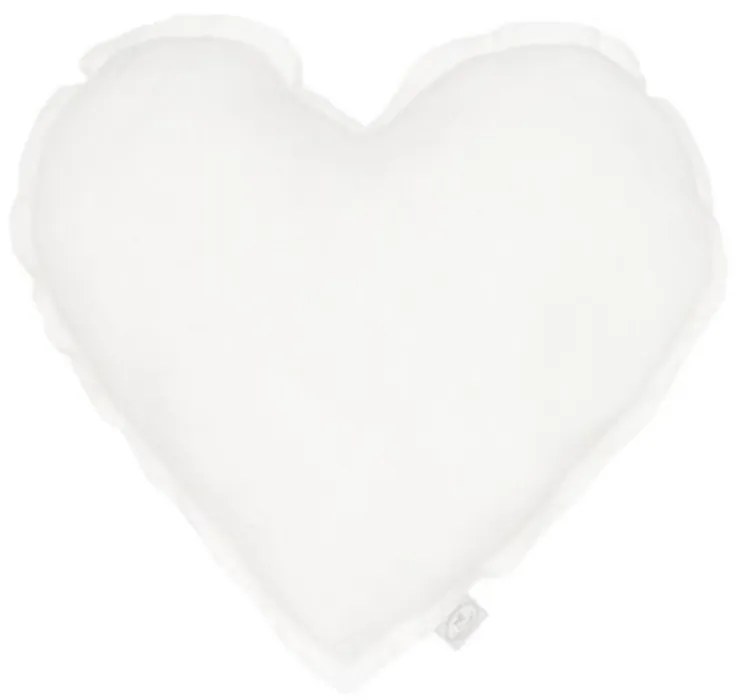 Cotton &amp; Sweets Mini ľanový vankúš srdce biela 28 cm