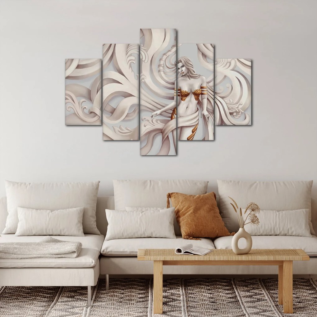 Obraz bohyne s florálnym motívom (150x105 cm)