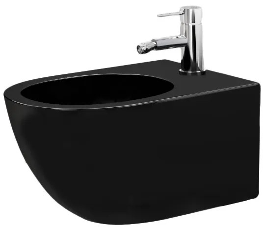 REA CARLO MINI BLACK MAT závesný bidet