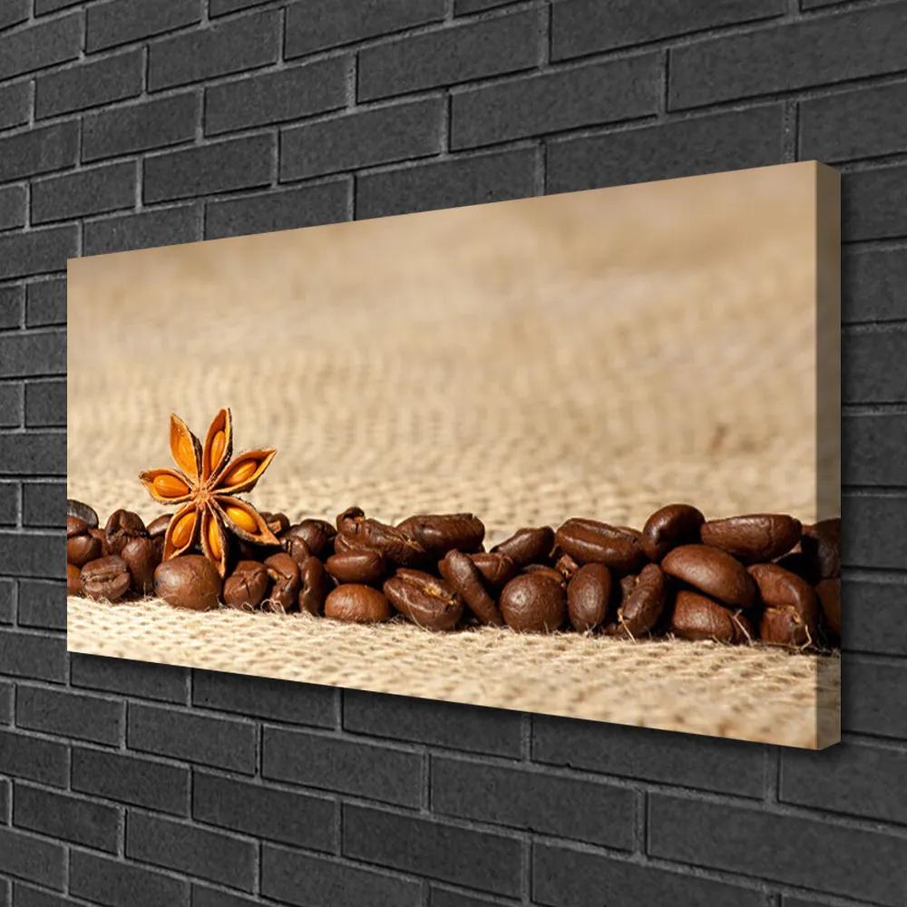 Obraz Canvas Káva zrnká kuchyňa 140x70 cm