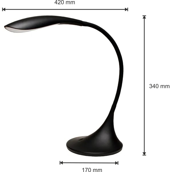 LED Stolná lampa VELA LED/6,5W/230V čierna