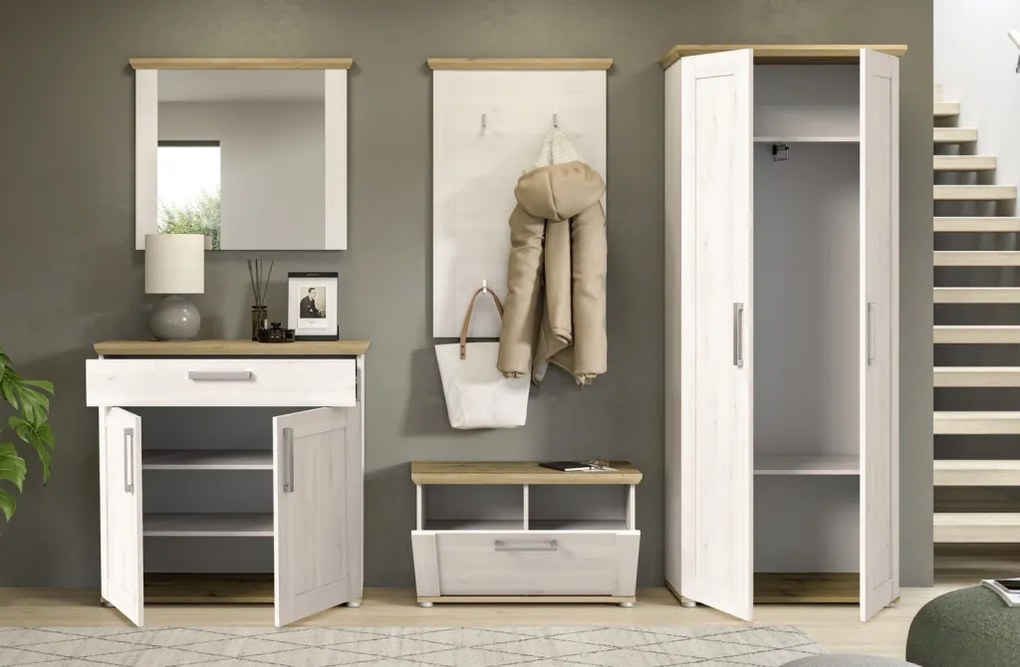 Predsieňová zostava Verona (5-dielna), sibírsky smrekovec/dub artisan