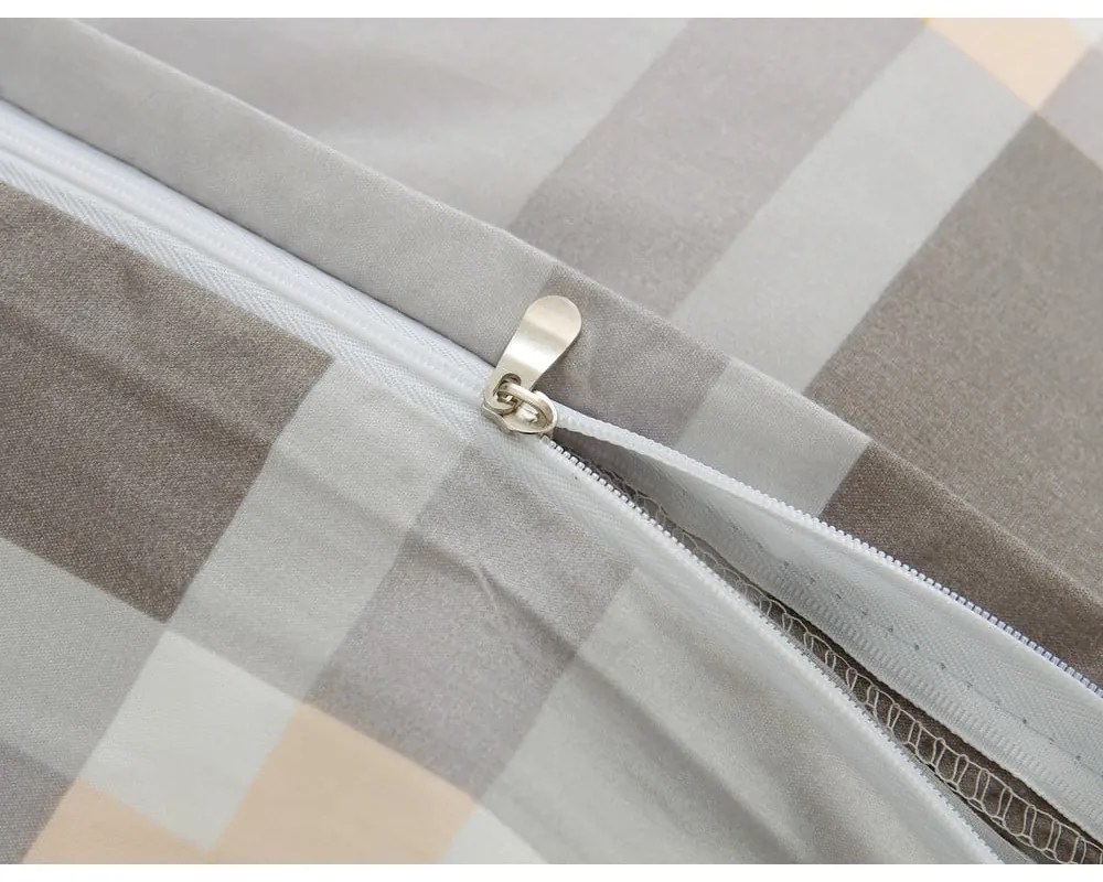 Hnedo-krémovobiele trojdielne obliečky na jednolôžko z mikrosaténu 140x200 cm Henry – My House