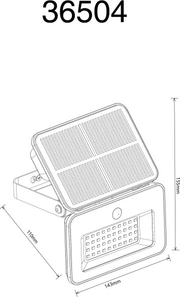 Globo 36504 - Stmievateľné LED solárne svietidlo so senzorom 8W/5V 3000/4000/6500K IP65