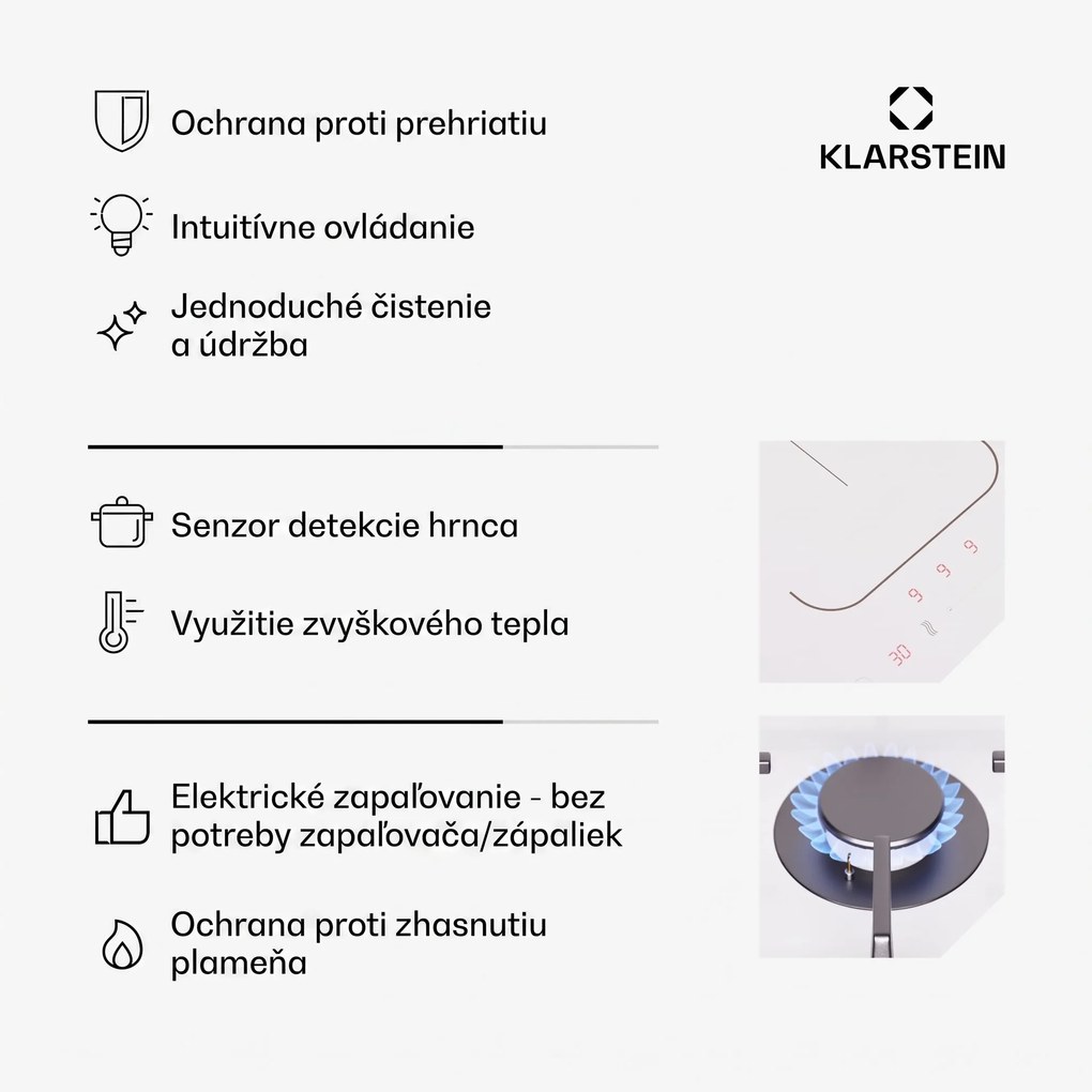 Klarstein MultiChef 4, indukčná a plynová varná doska, 4 varné zóny, 2 plynové horáky, 2 indukčné varné dosky, FlexZone