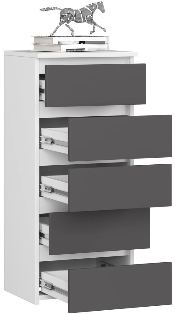 Komoda CL5 40 cm bílá/grafitově šedá