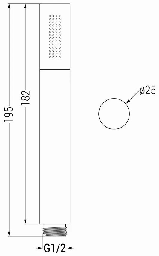 Mexen príslušenstvo - 1-bodový ručný sprchový set R-70, čierna, 785706051-70