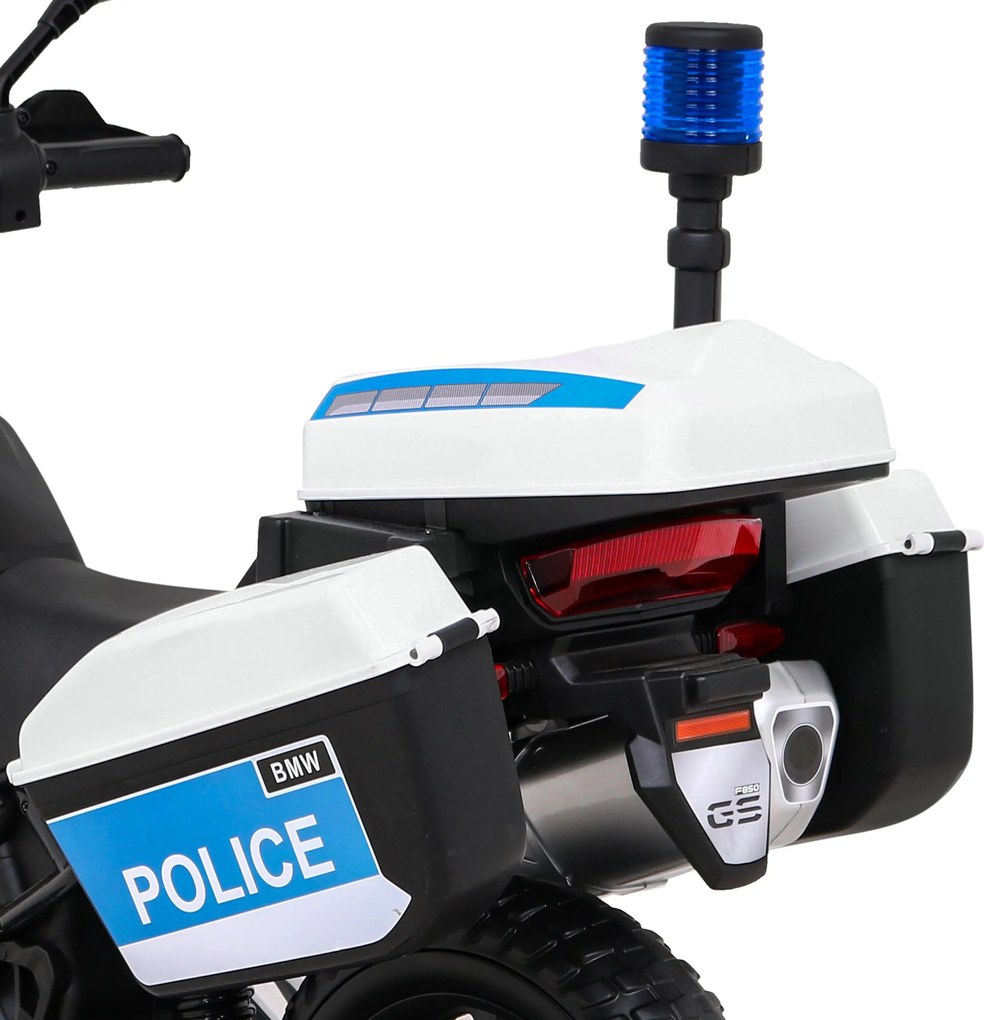 Ramiz Policajný motocykel BMW F850 GS s batériou pre deti + pomocné kolesá + siréna + svetlá + 2 kufre + bezplatné štartovanie