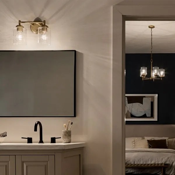 Kichler KL-WINSLOW-2W-NBR - Nástenná lampa WINSLOW 2xE27/60W/230V mosadz