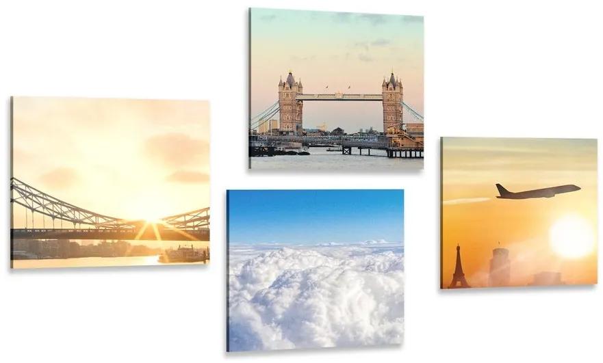 Set obrazov cesta do Londýna - 4x 40x40