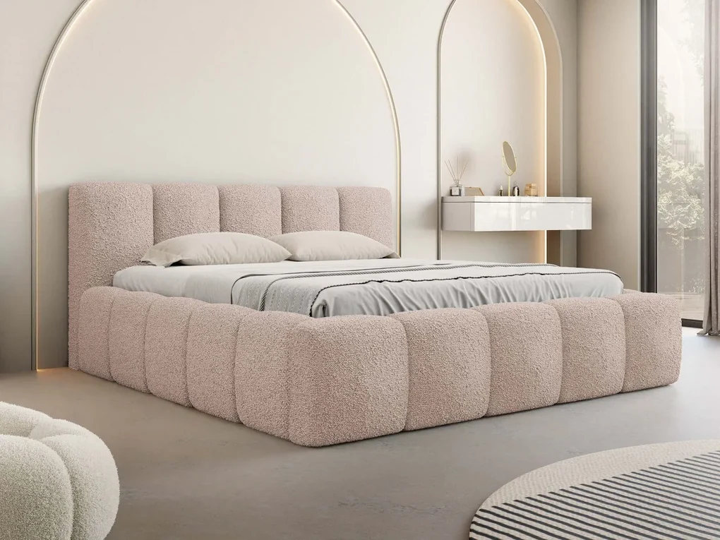 Čalúnená posteľ Ubipra Boucle, Rozmer postele: 160x200, Farby: Abriamo 11