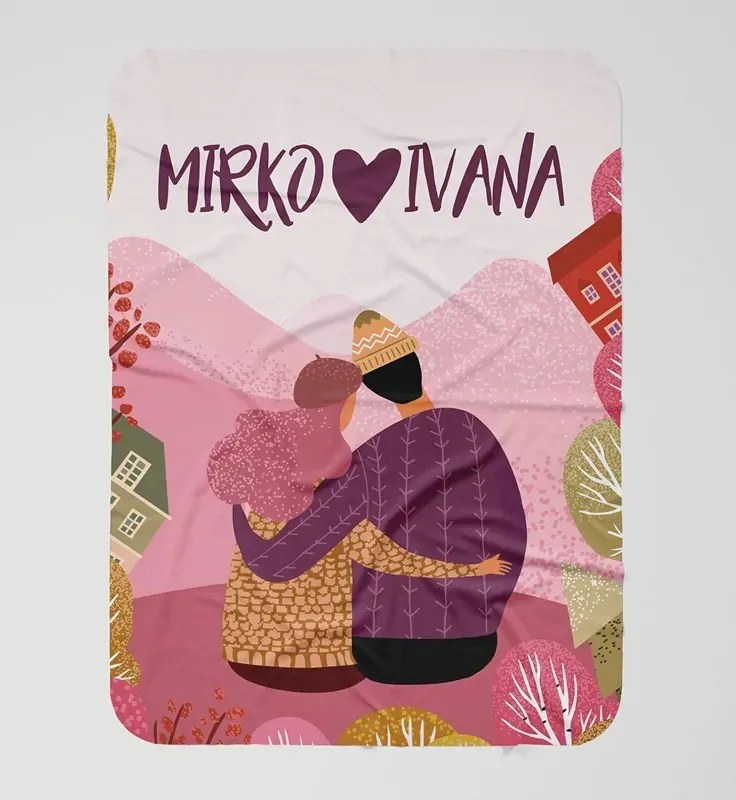 interesi Deka Zaľúbená dvojica s menami 130x170cm