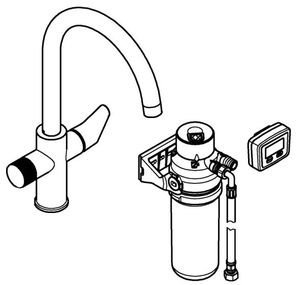 GROHE 30593000 - Drezová batéria BLUE PURE, C-výtok, lesklý chróm