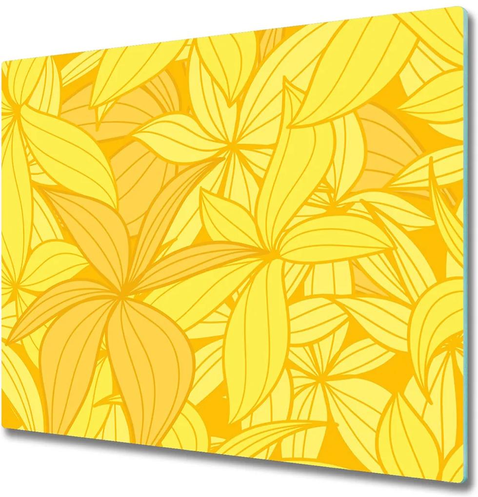 Sklenená doska na krájanie  Žlté kvety pozadia