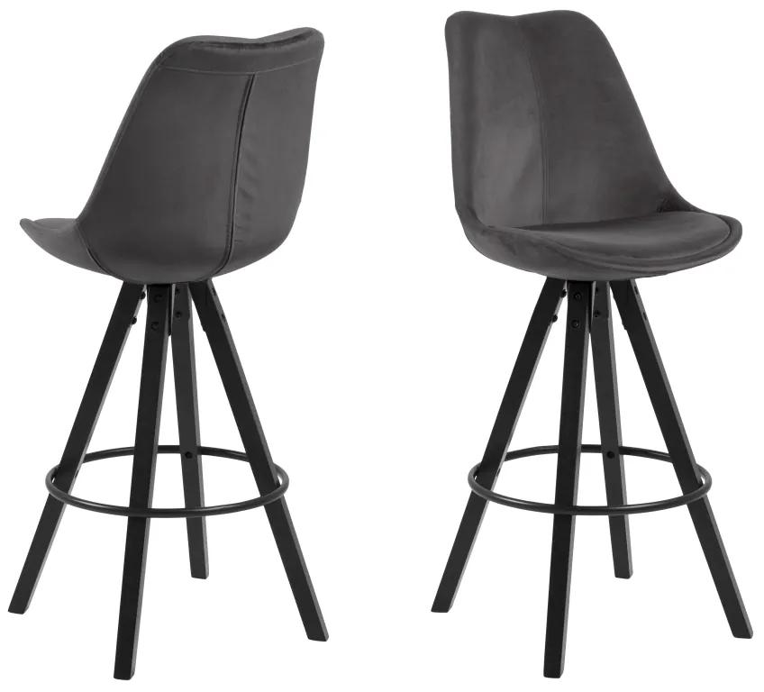 Dizajnová barová stolička Nascha, tmavo šedá-čierna - skladom (SB)
