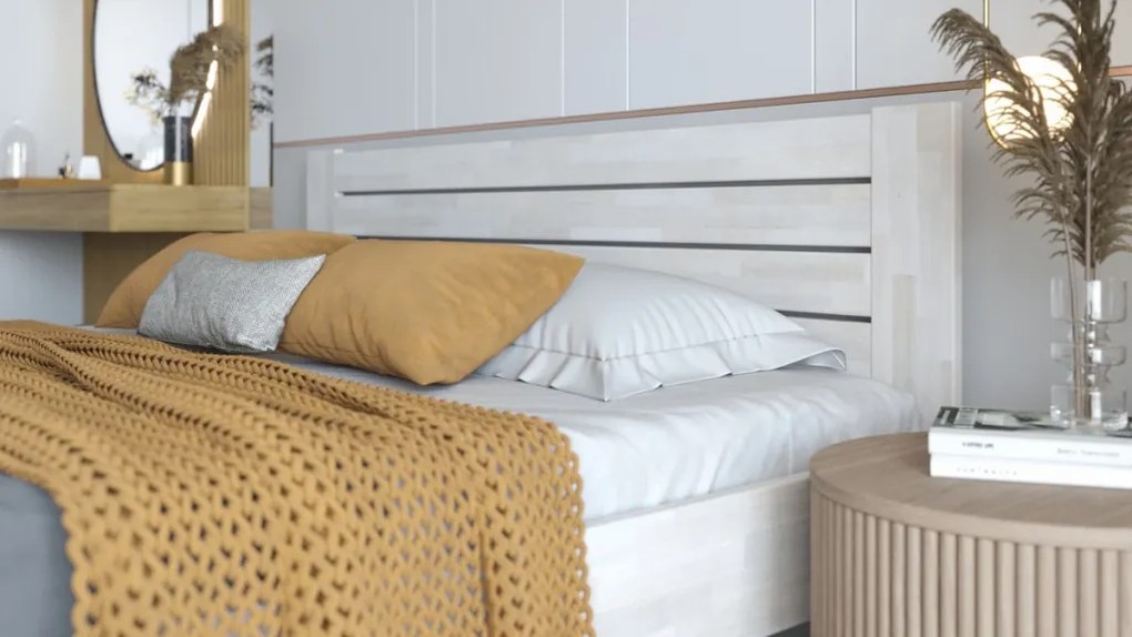 Posteľ Irma 180x200 cm, bielený buk