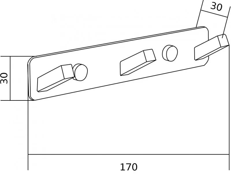 Mexen príslušenstvo, Vešiak na uteráky 3-háčiky, čierna, 709173-70