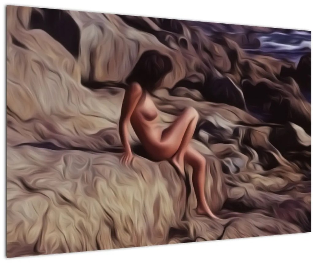 Obraz - Maľba ženy (90x60 cm)