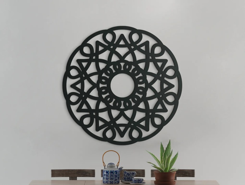 drevko Kruhová mandala na stenu Jednota Rozmer obrazu: 44,5 x 44,5 cm, Farba dekorácie: Čierna