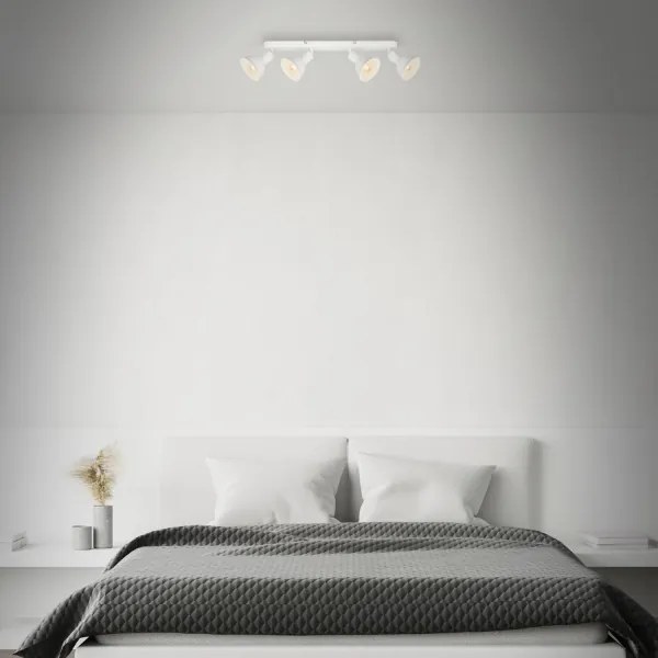 Brilo - Bodové svietidlo RETRO 4xE14/25W/230V biela