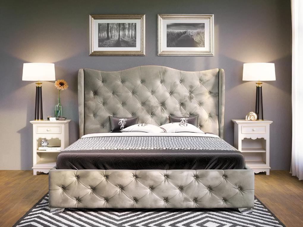 PROXIMA.store - Luxusná manželská posteľ BOLONIA Farba: sivá, ROZMER: Pre matrac 140 x 200 cm