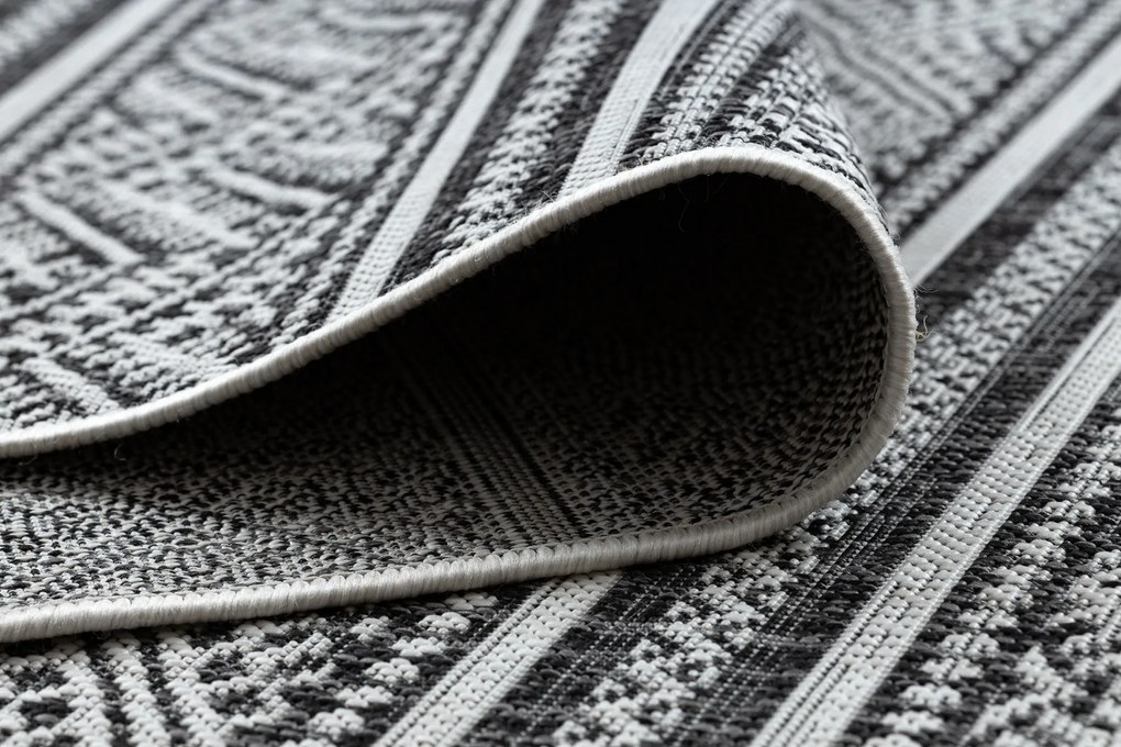 Koberec SISAL SION cikcak, diamanty BOHO 22168 čierny / ecru