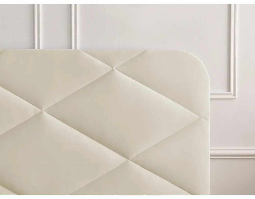 Béžová čalúnená dvojlôžková posteľ s roštom 140x190 cm Prune – Bobochic Paris