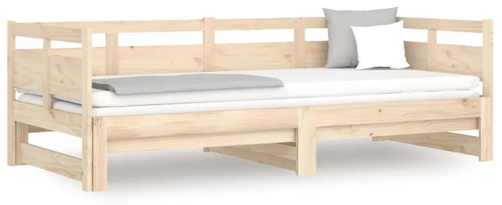 vidaXL Rozkladacia denná posteľ borovicový masív 2x(80x200) cm