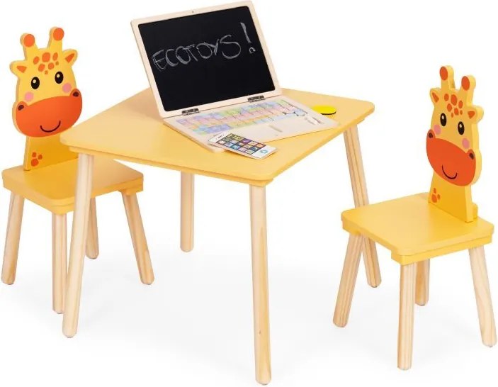 Stôl stôl +2 stoličky detský nábytok set žirafa