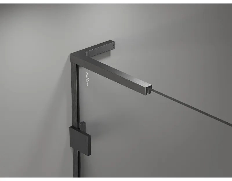Mexen Lunar, L Duo výklopný sprchový kút 120 x 85 cm, 8mm číre sklo, profil grafit brúsený, 834L-120L-085P-66-00