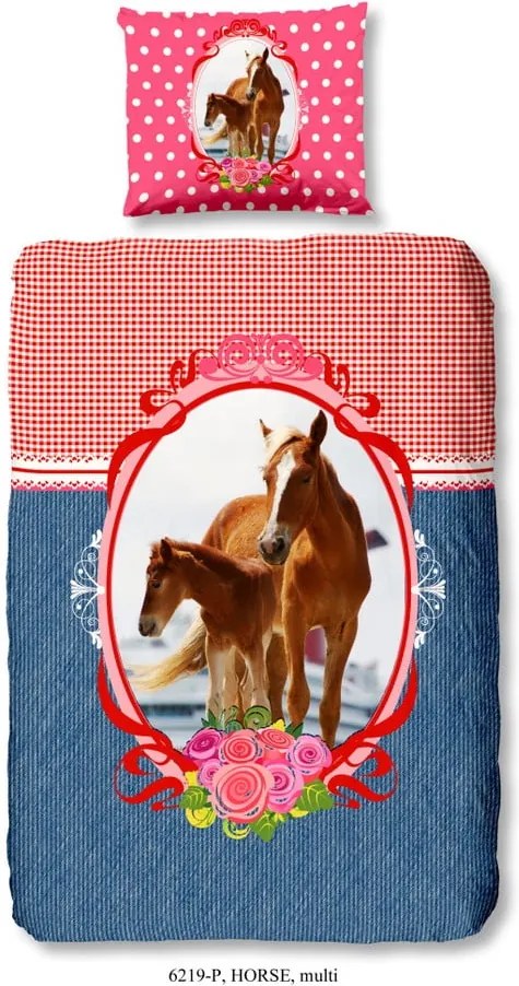 Detské obliečky na jednolôžko z čistej bavlny Muller Textiels horse Dollie, 140 × 200 cm