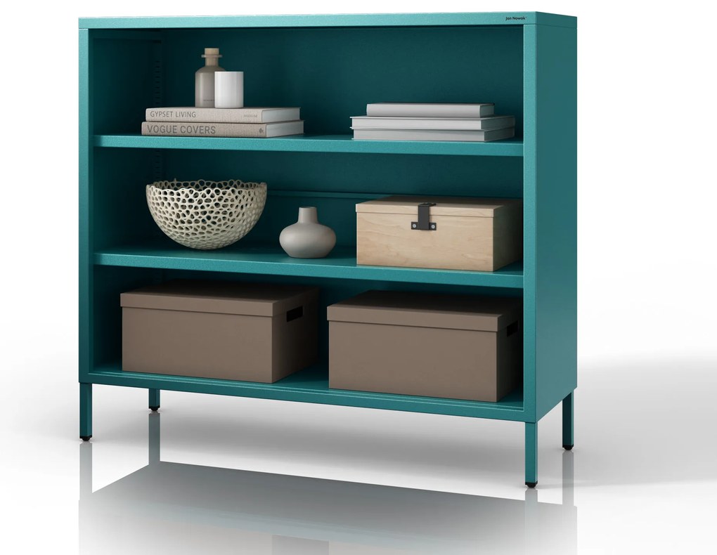 Nízky policový regál LUCA, 1000 x 900 x 350 mm, Modern: morská farba