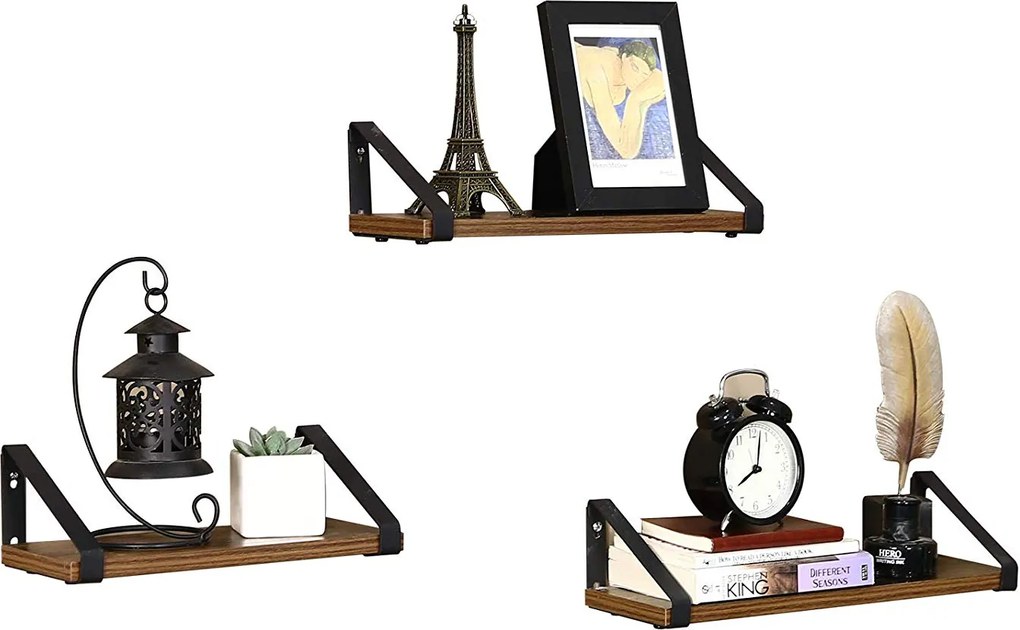 Sada troch políc Houseland Eddie hnedá/čierna