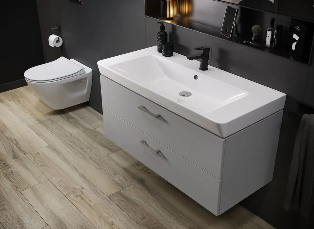 Cersanit Mille Slim, súprava závesnej skrinky a umývadla 505x380x515 mm, biela lesklá, S801-321-DSM